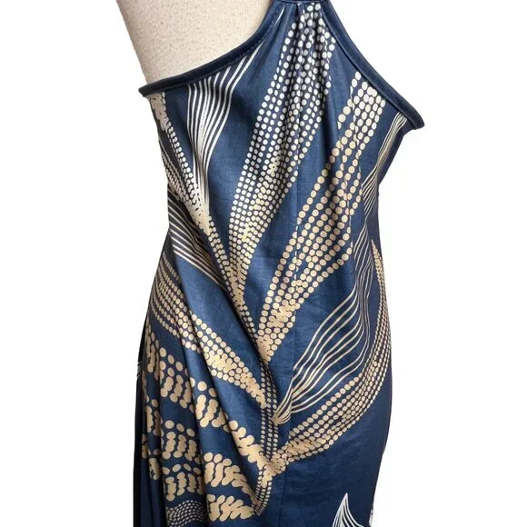 Summer Midi Blue White Tan Lantern Legs Parachute Oversized Baggy Boho - Picture 9 of 12